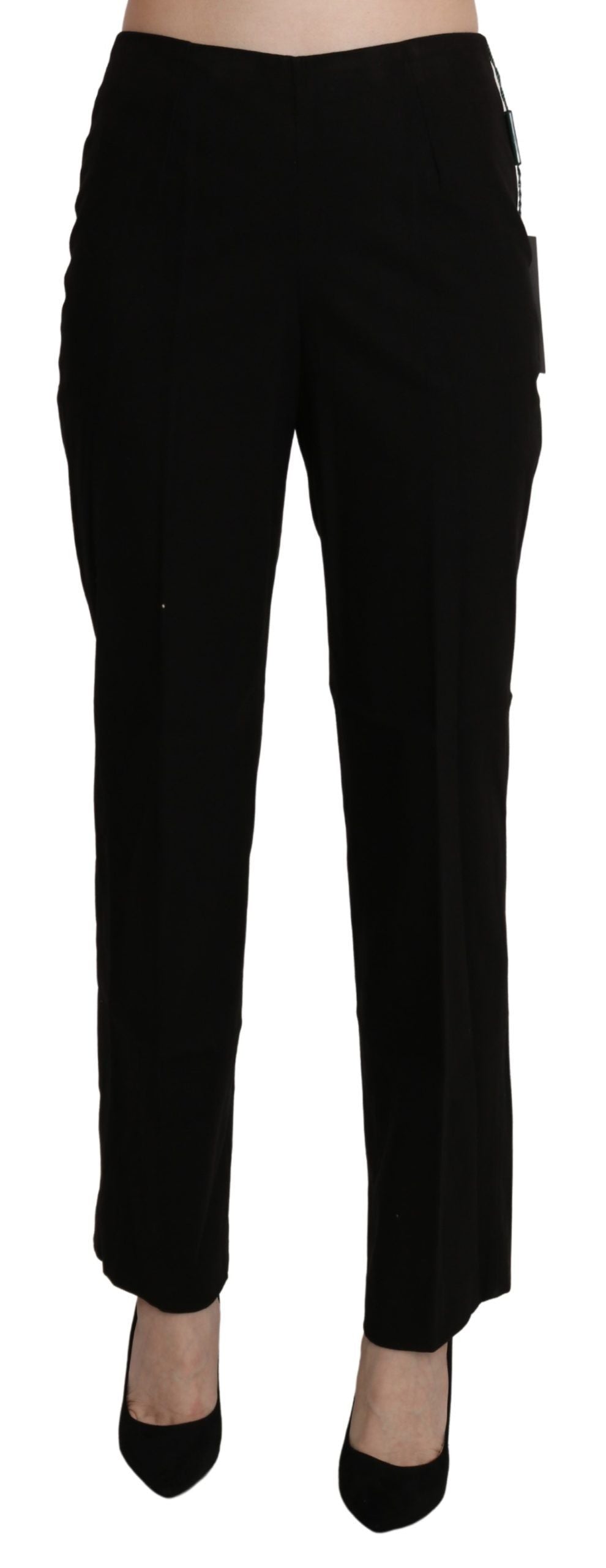 BENCIVENGA Schwarze gerade Hose mit hoher Taille