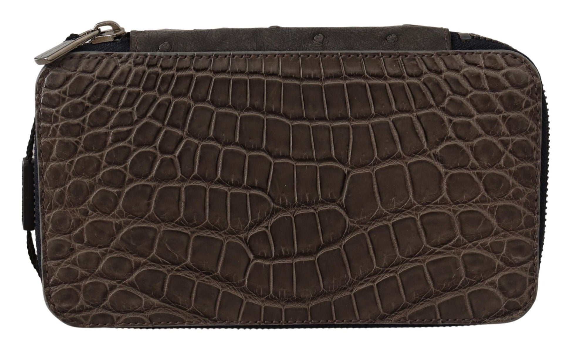 Dolce & Gabbana Kosmetiktasche aus grauem Leder, Kulturbeutel, Rasiertasche
