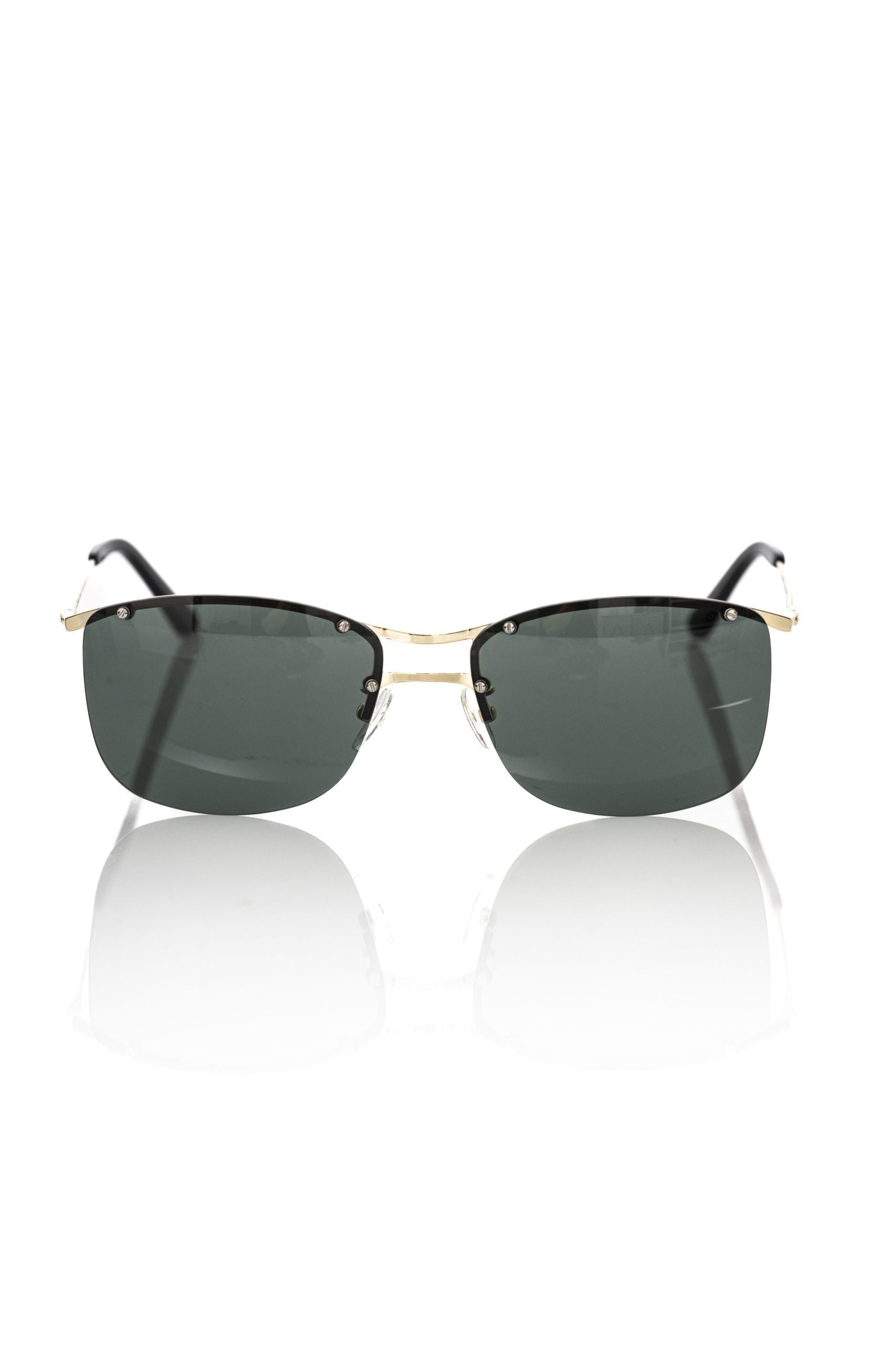 Frankie Morello Schwarze Metallicfaser-Sonnenbrille für Herren