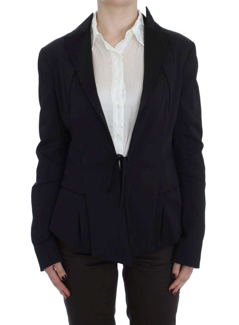 Exte – Schwarze, einreihige Stretch-Blazerjacke
