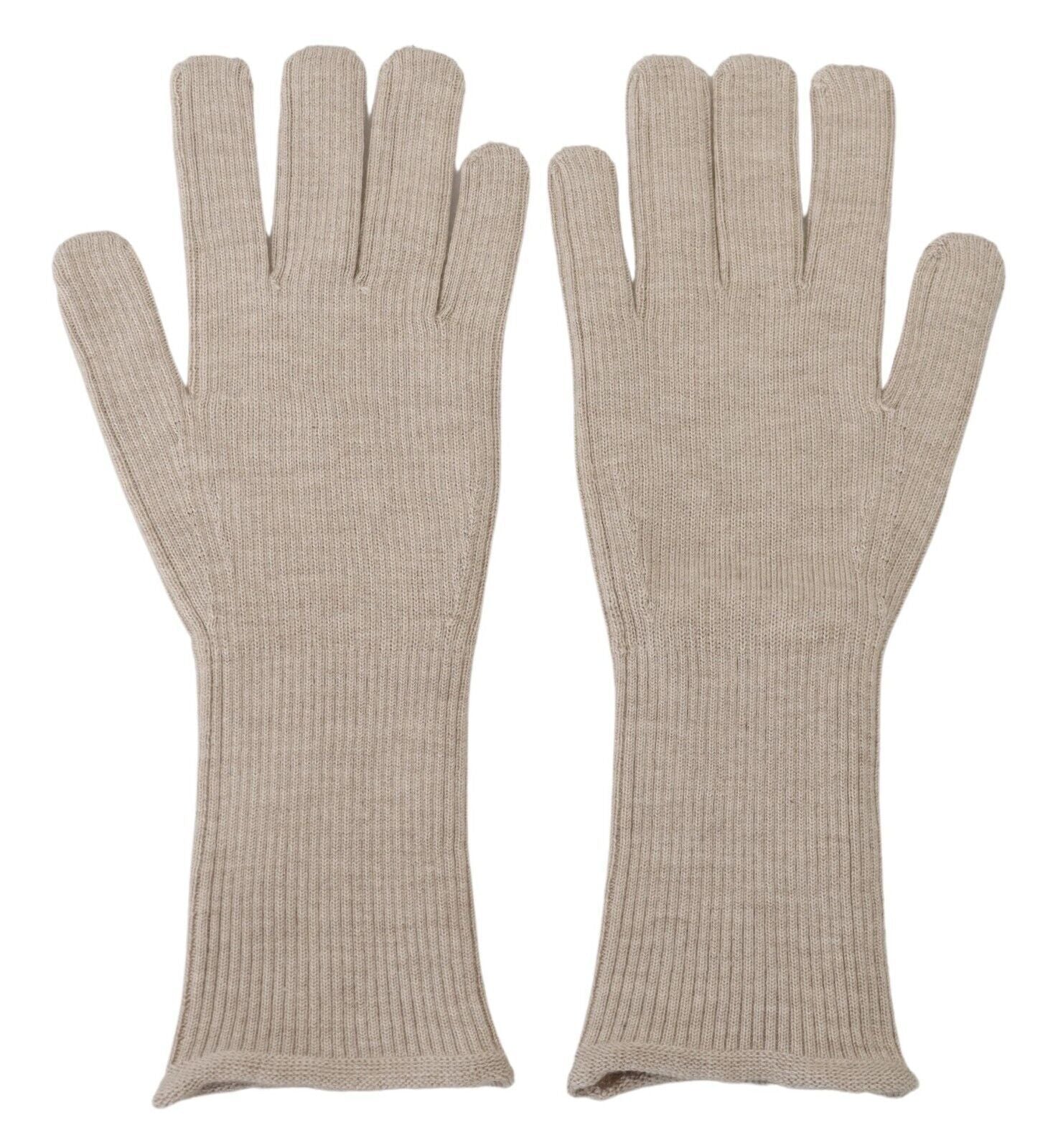 Dolce & Gabbana Elfenbeinfarbene Herrenhandschuhe aus Kaschmir und Seide