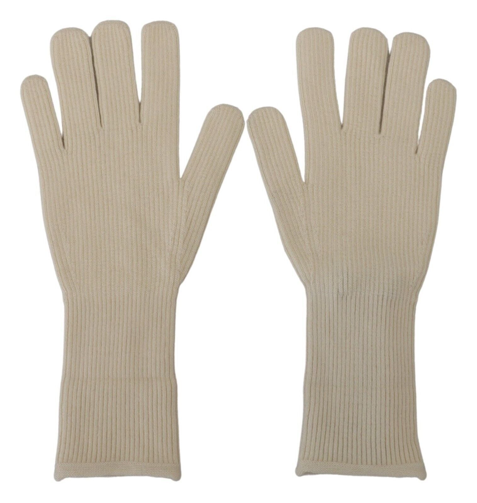 Dolce & Gabbana Weiße Kaschmir-Strickhandschuhe für Herren