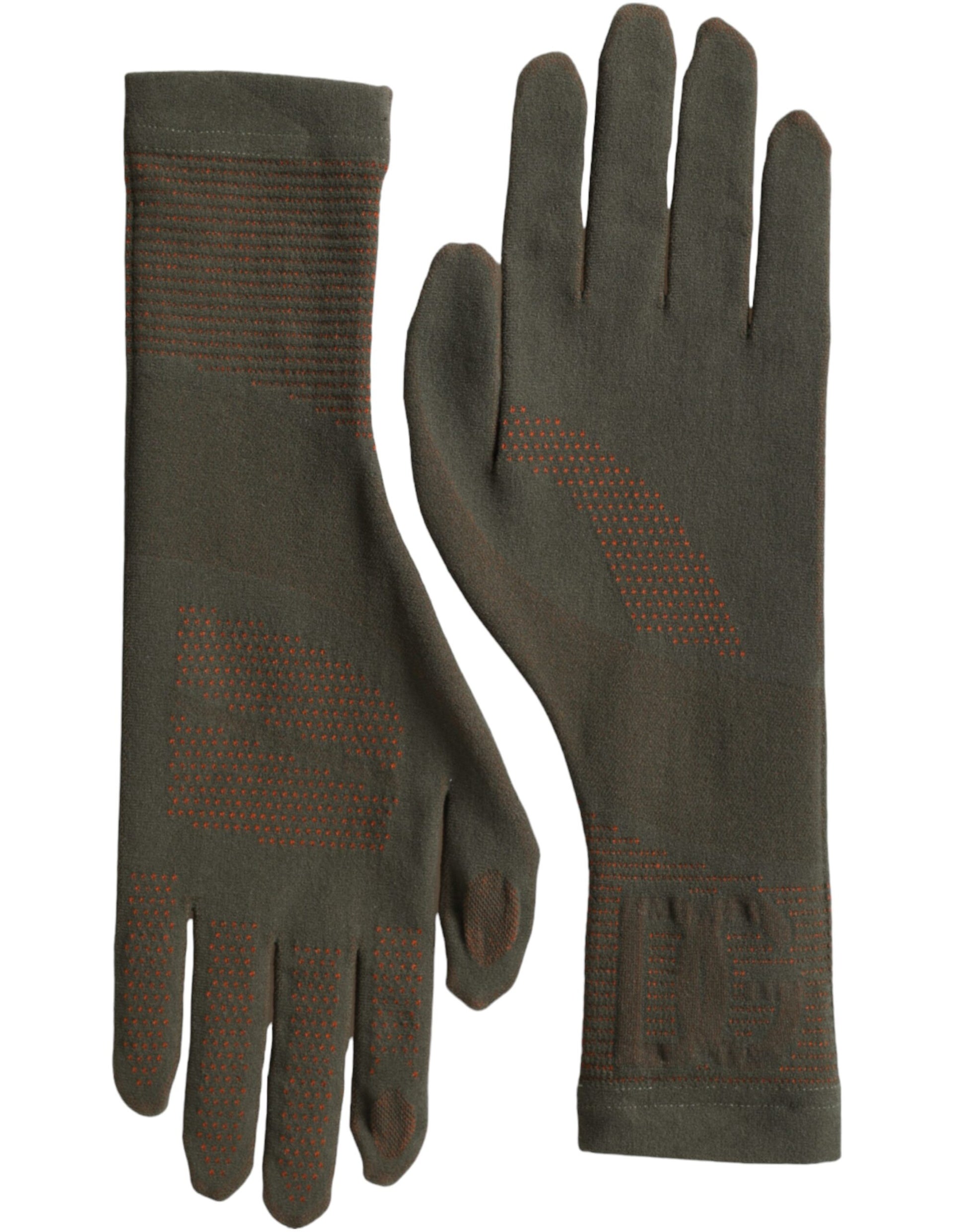 Dolce & Gabbana – Handgelenklange Handschuhe aus Stretch-Baumwolle in Braun