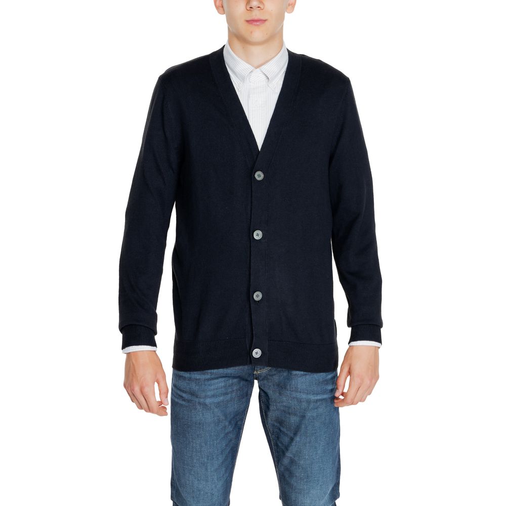 Jack Jones – Schwarze Baumwoll-Strickjacke