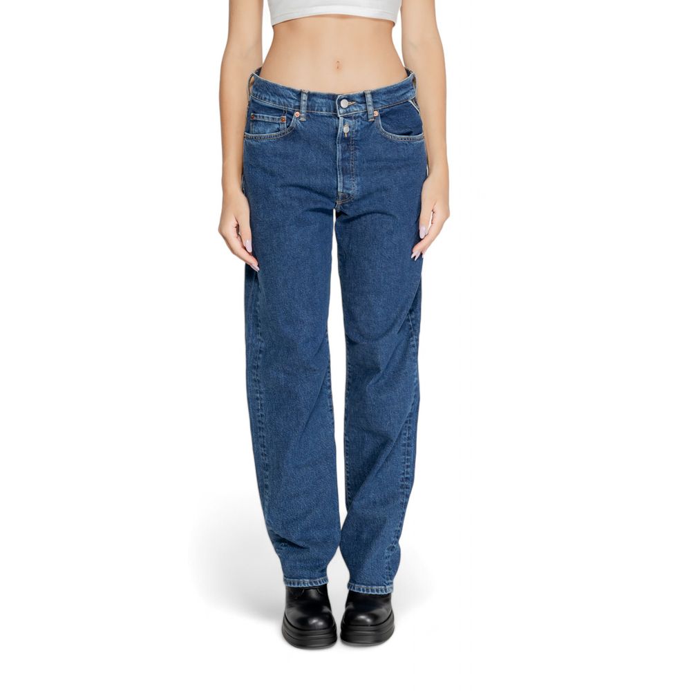 Replay – Blaue Mom-Jeans aus Baumwolle