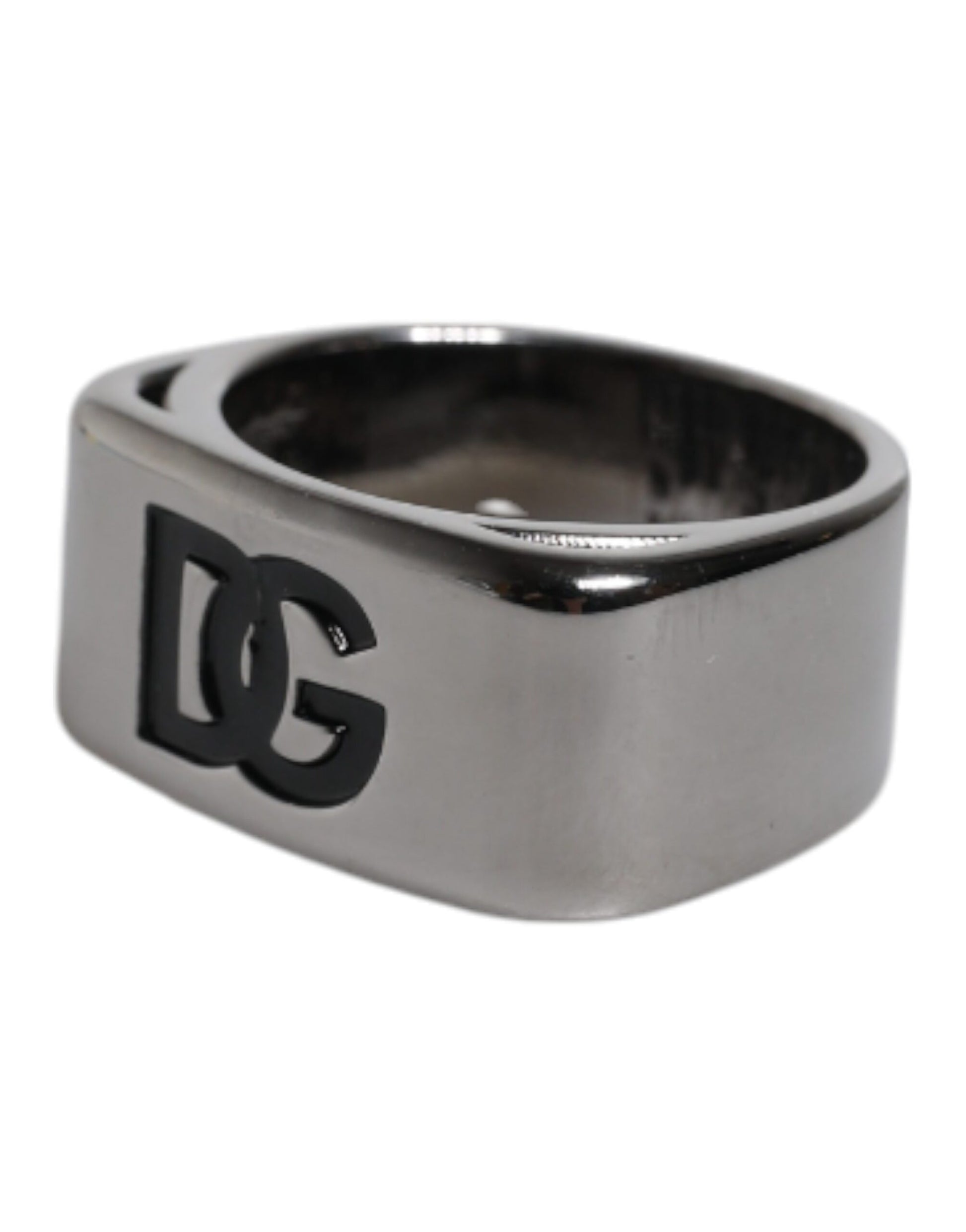 Dolce & Gabbana Ring mit Anello DG-Logo aus silberfarbenem Messing