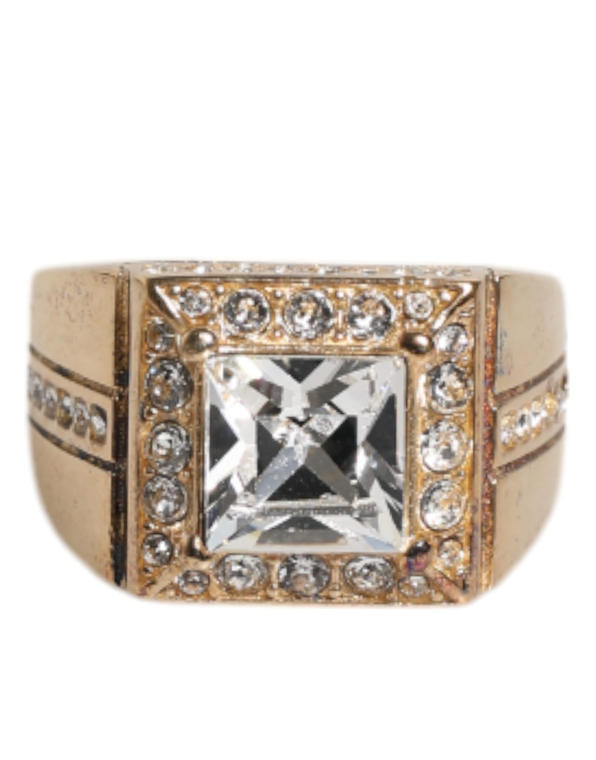 Dolce & Gabbana – Goldfarbener Ring aus Sterlingsilber 925 mit Kristallen