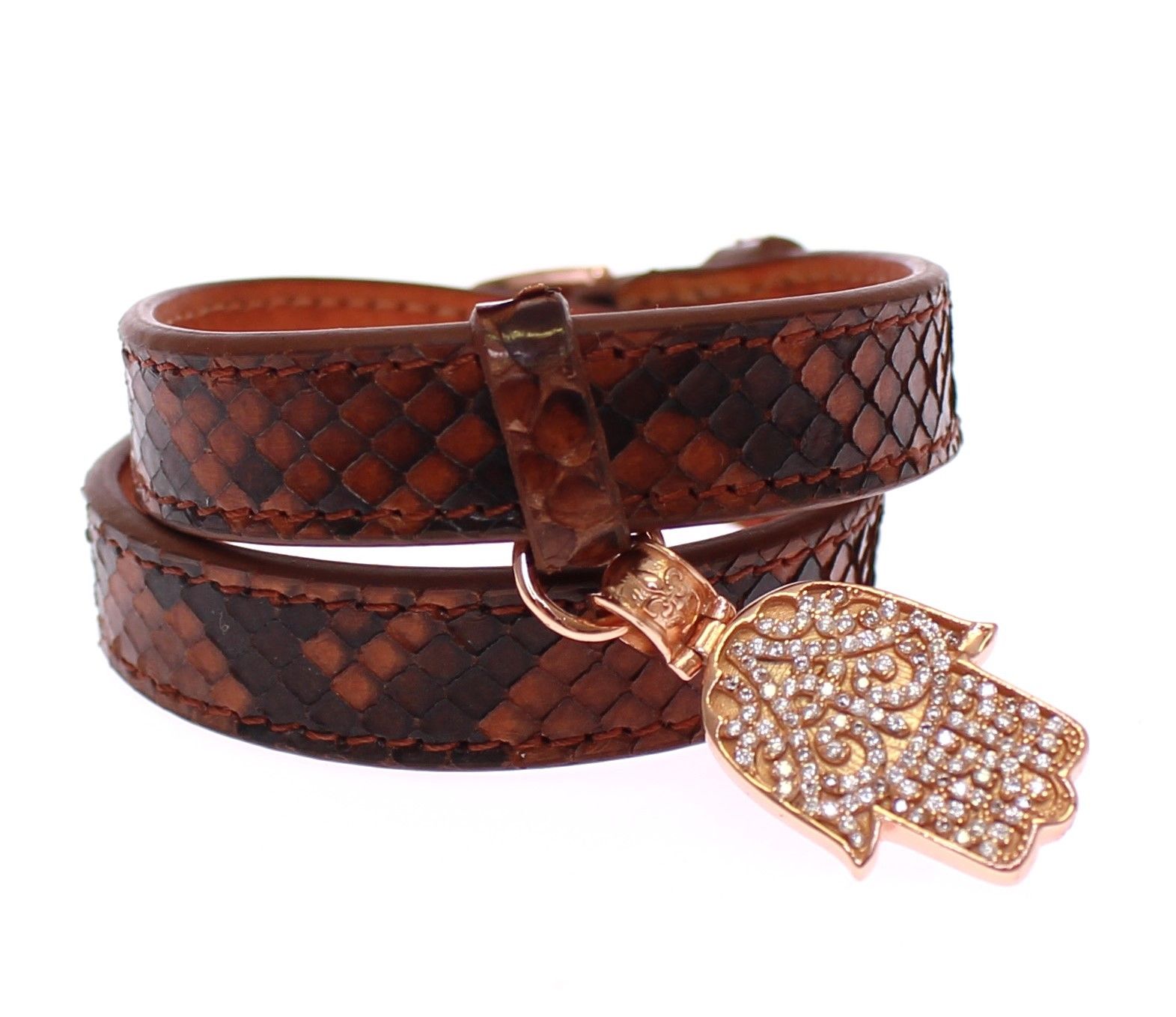 Nialaya CZ Hamsa-Auge 18 Karat Gold 925 Silber Armband