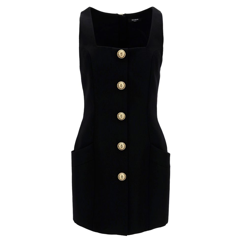 Balmain Schwarzes Wollkleid für Damen