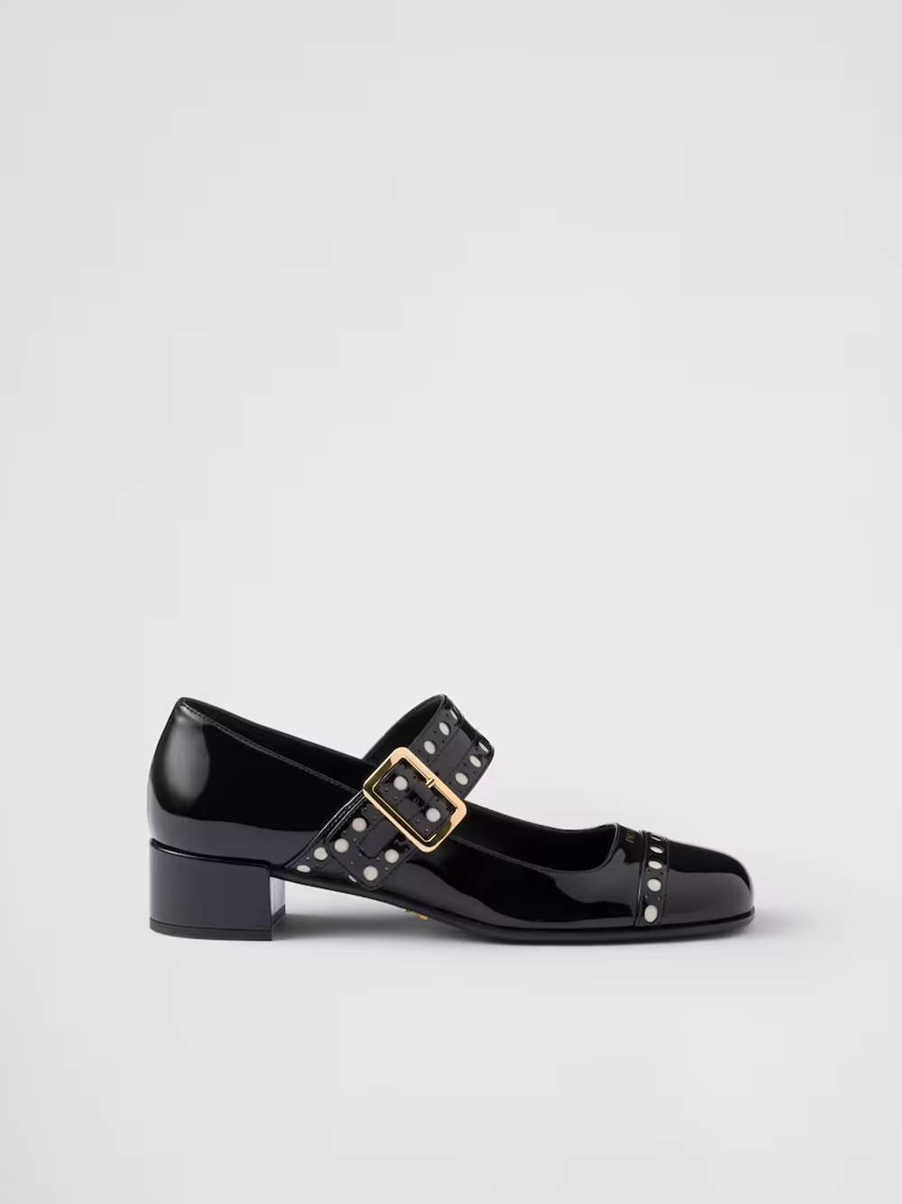 Prada Mary Jane-Pumps aus schwarzem Lackleder