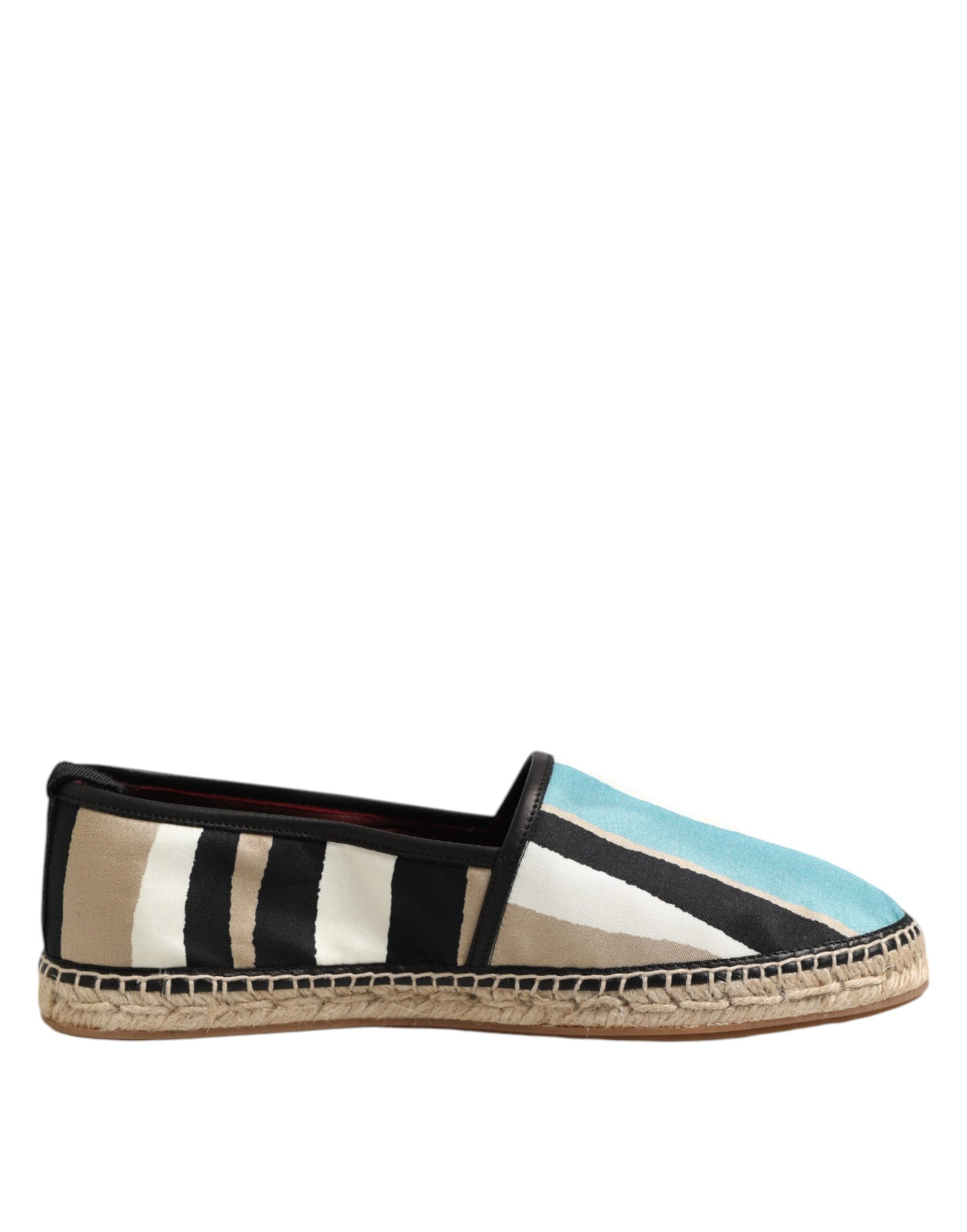 Flache Espadrille-Schuhe aus Canvas mit mehrfarbigen Streifen von Dolce & Gabbana
