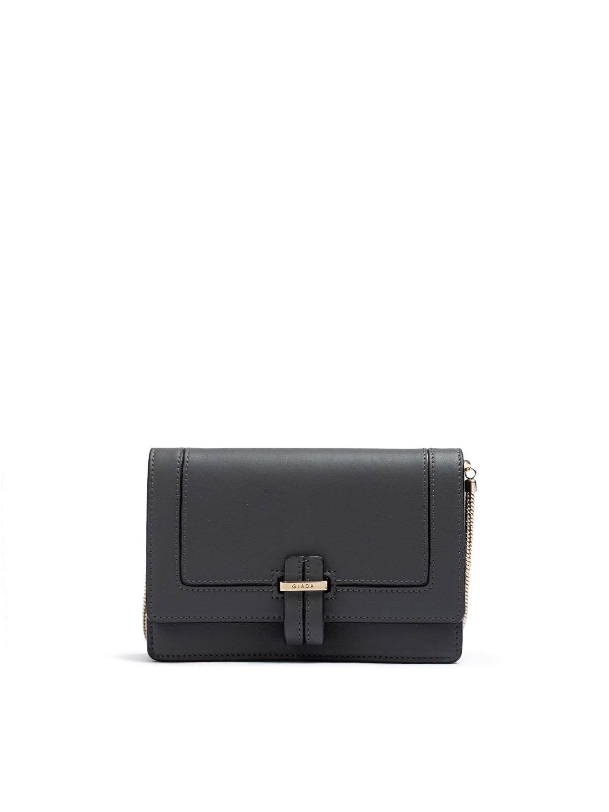 Clutch Giada aus dunkelgrauem Leder