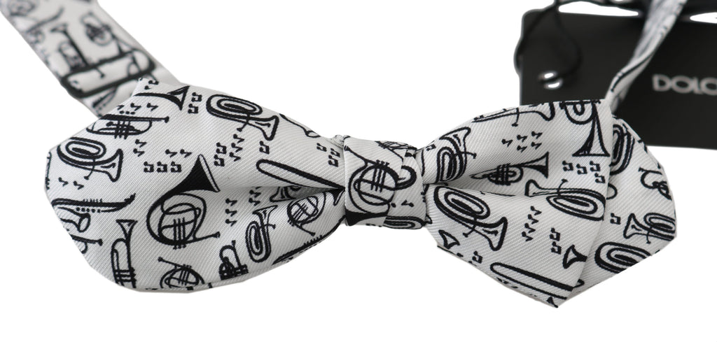 Nœud papillon Dolce & Gabbana blanc Instruments réglable pour homme