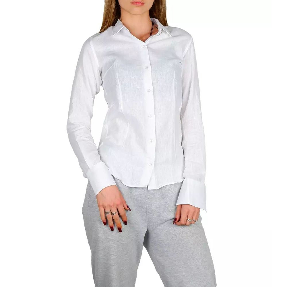 Chemise habillée en coton blanc fabriquée en Italie