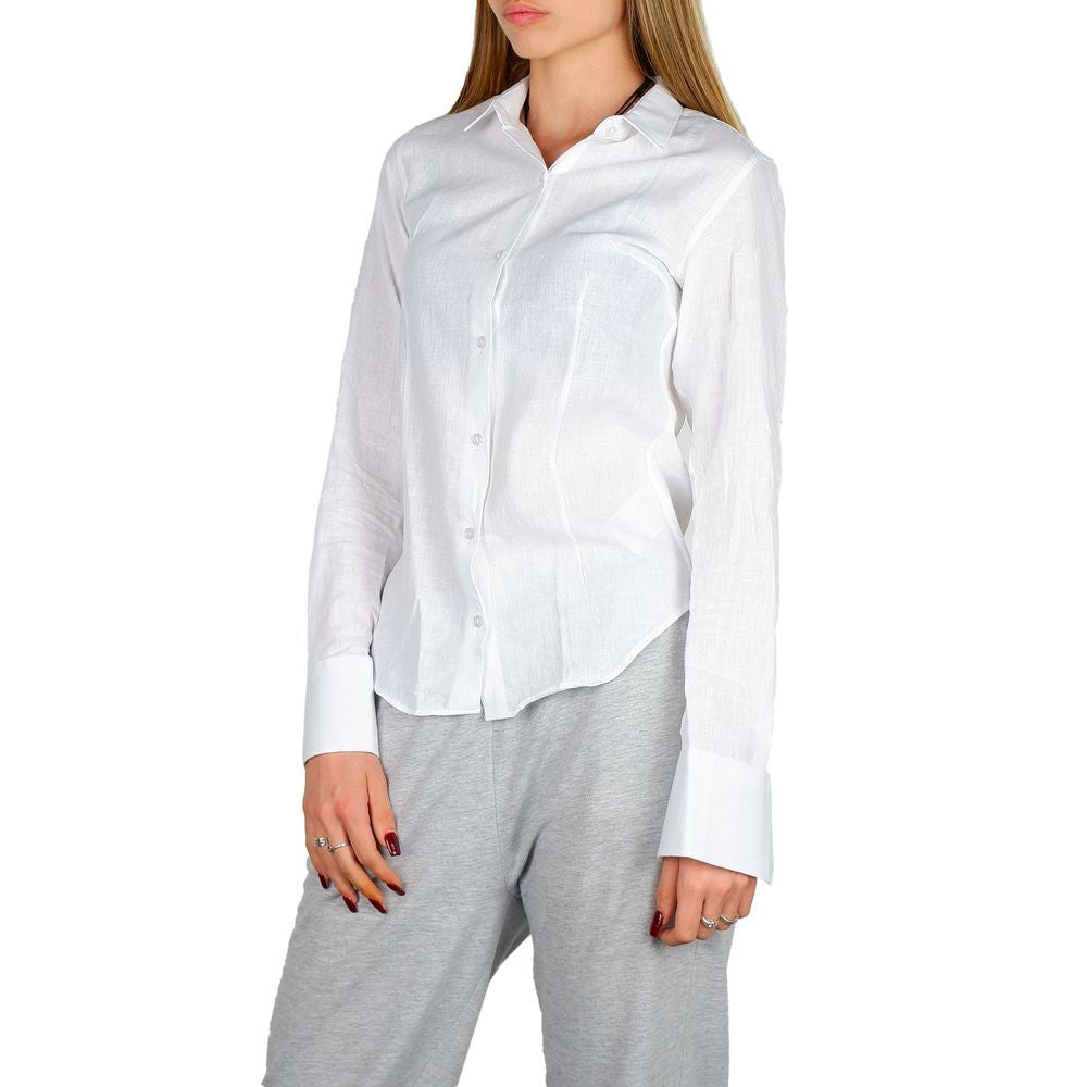 Chemise habillée en coton blanc fabriquée en Italie