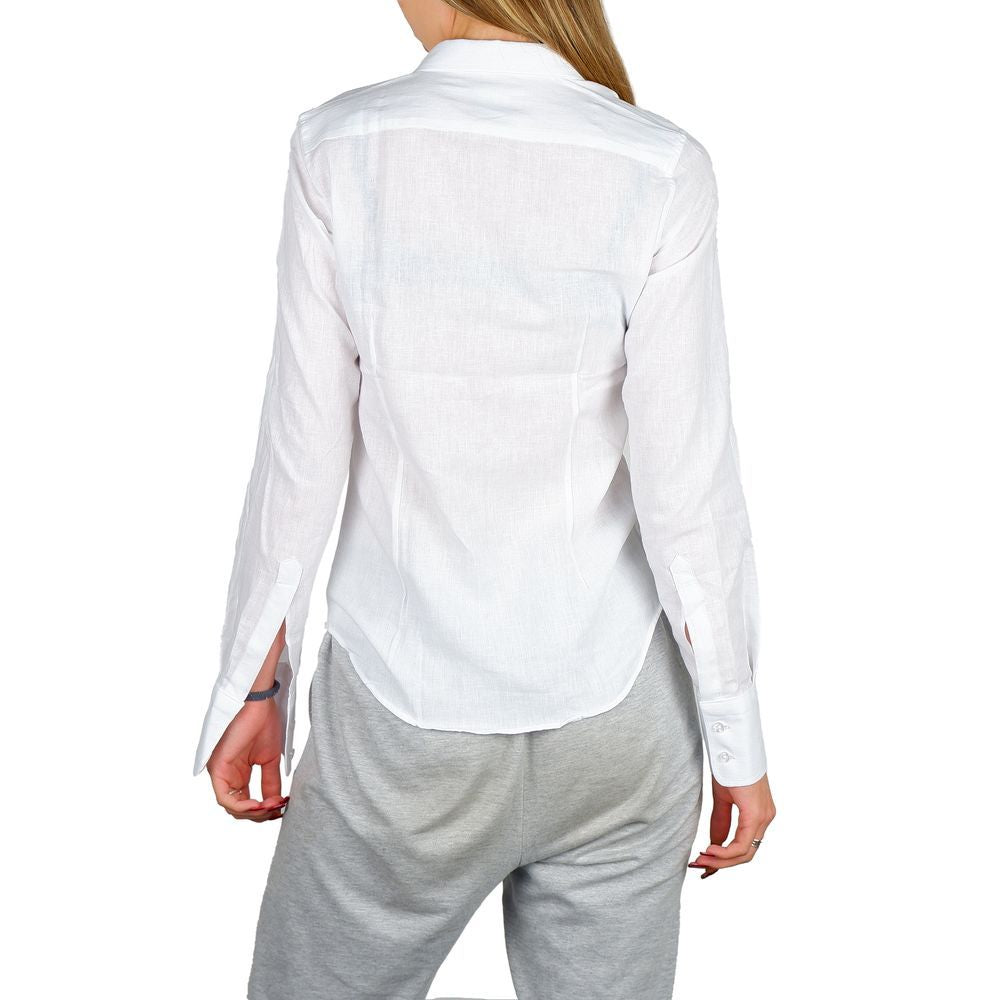 Chemise habillée en coton blanc fabriquée en Italie