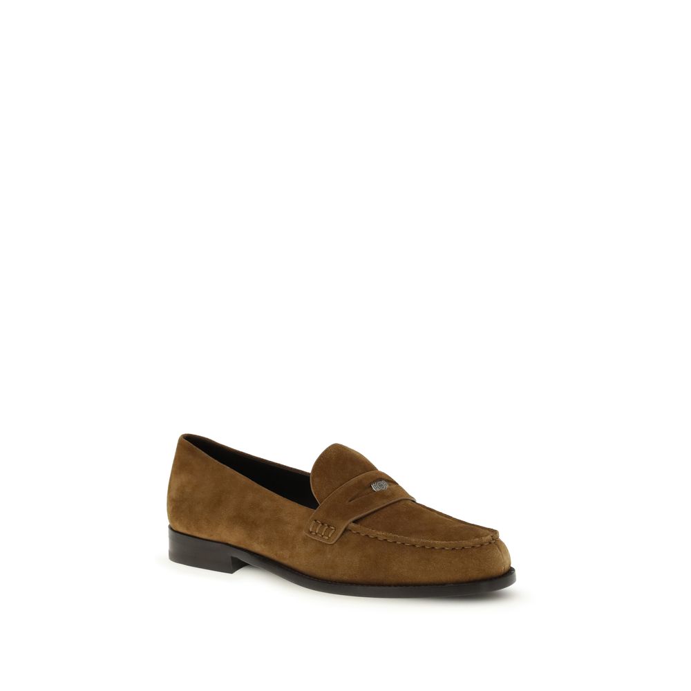 Mocassins à enfiler Tory Burch en cuir de veau beige Bos Taurus
