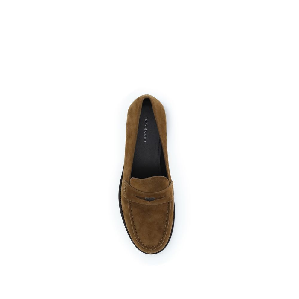 Mocassins à enfiler Tory Burch en cuir de veau beige Bos Taurus