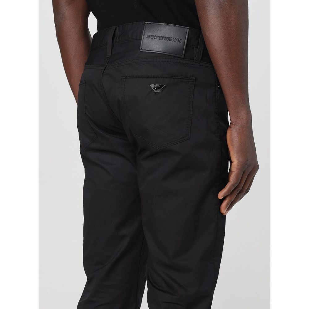 Pantalon décontracté Emporio Armani noir en coton