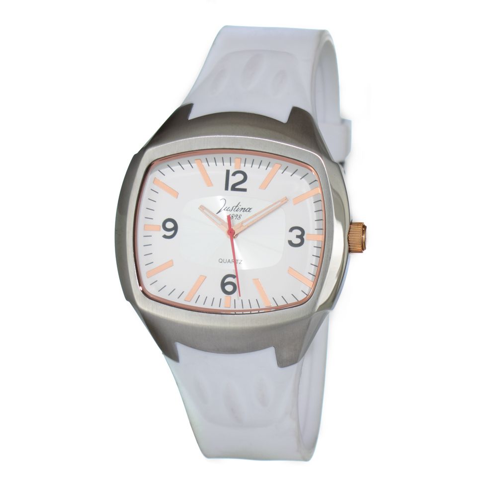 Montre JUSTINA Blanche en Caoutchouc
