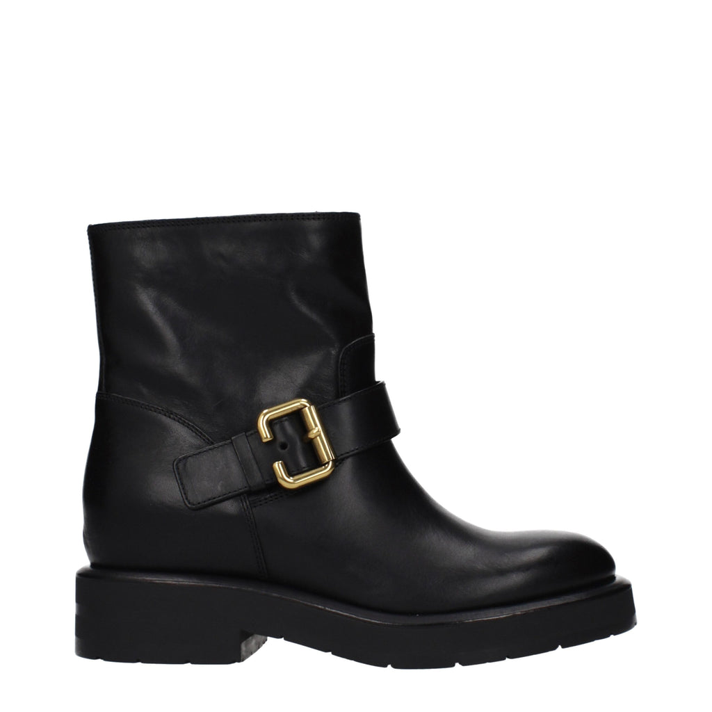 Bottines Chloé en cuir noir