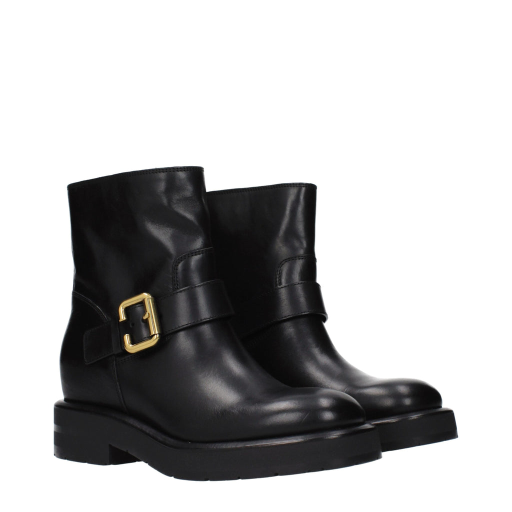 Bottines Chloé en cuir noir