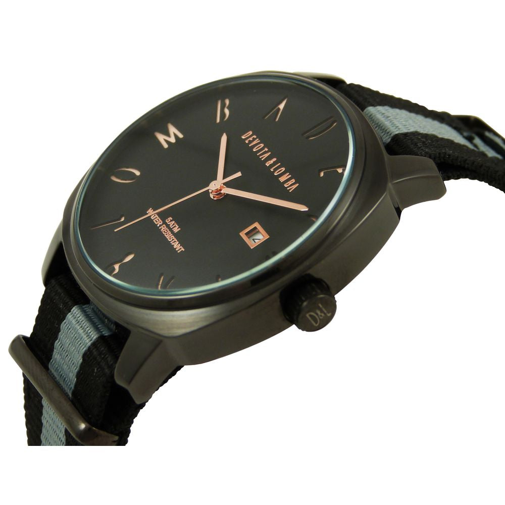 Montre bracelet DEVOTA & LOMBA en nylon noir