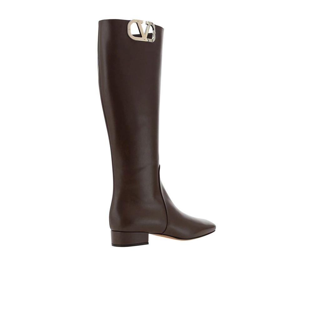 Bottes Valentino Garavani en veau marron