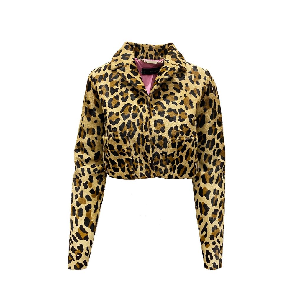 Manteau en cuir de veau marron Dsquared²