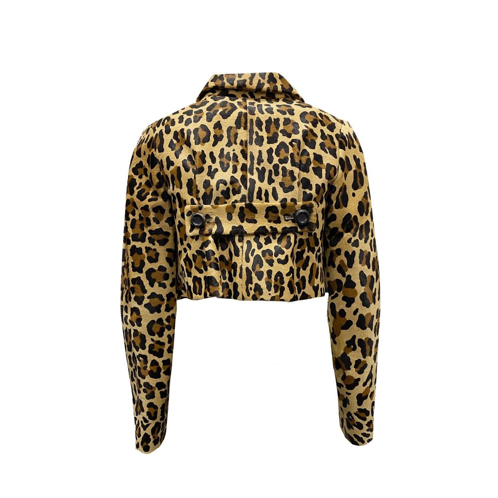 Manteau en cuir de veau marron Dsquared²