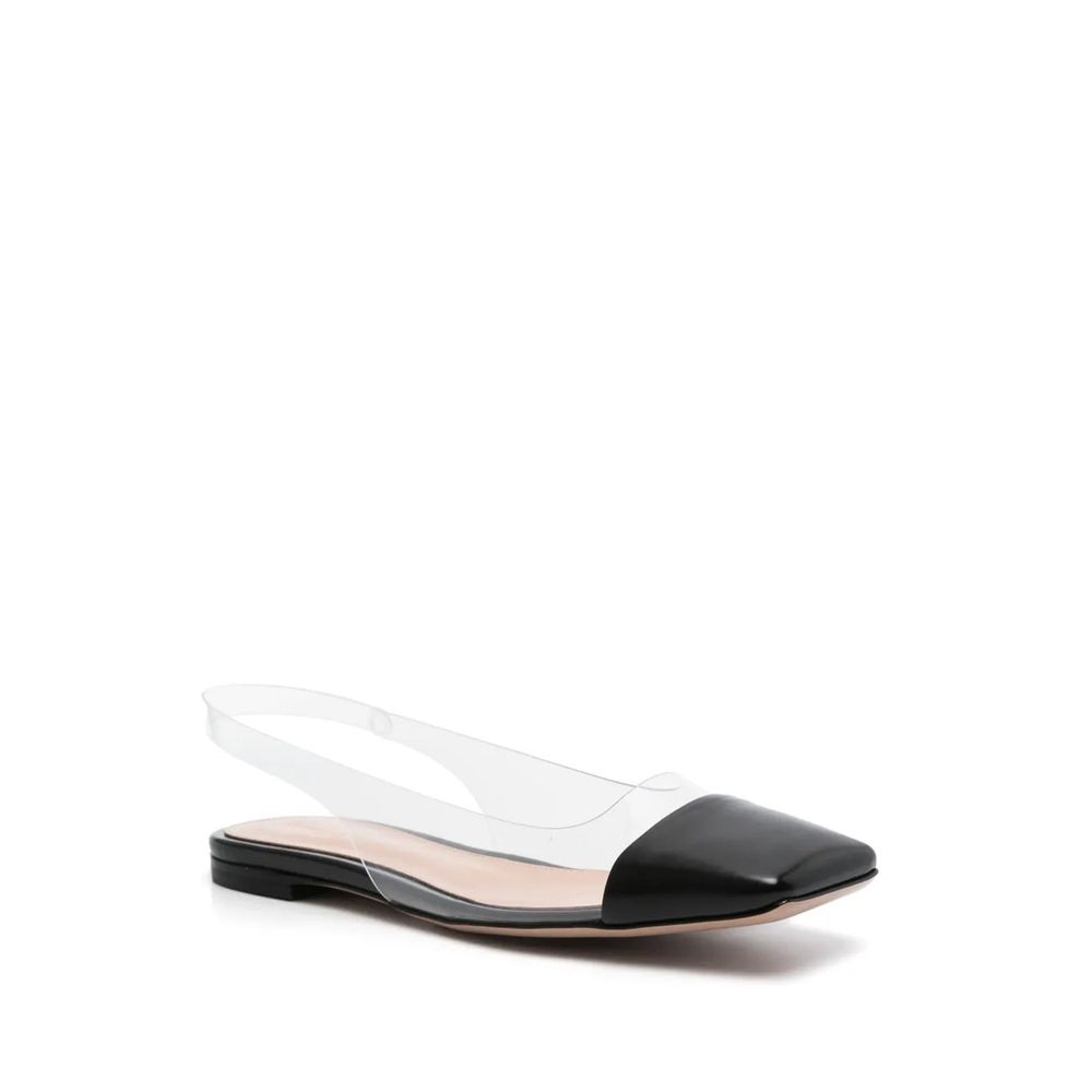 Ballerines Gianvito Rossi noires en plexiglas