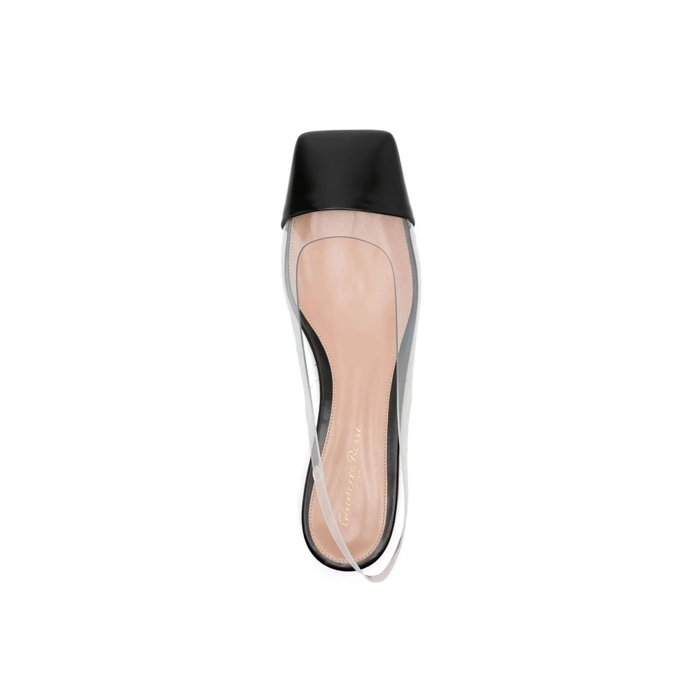 Ballerines Gianvito Rossi noires en plexiglas
