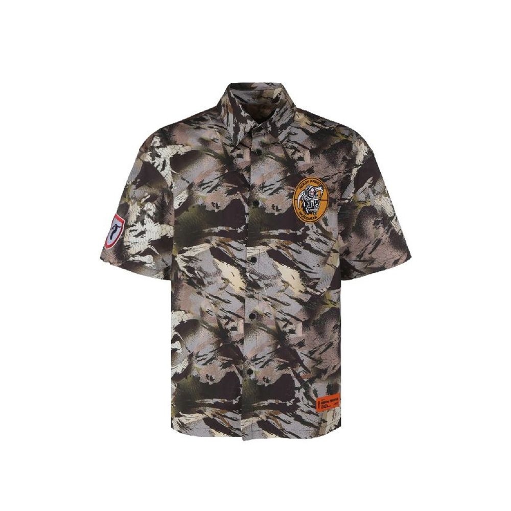 Chemise en coton bicolore à motif Heron Preston