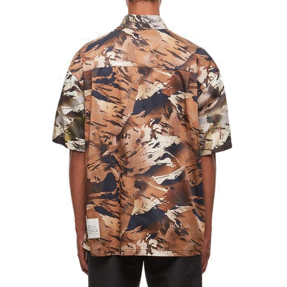 Chemise en coton bicolore à motif Heron Preston