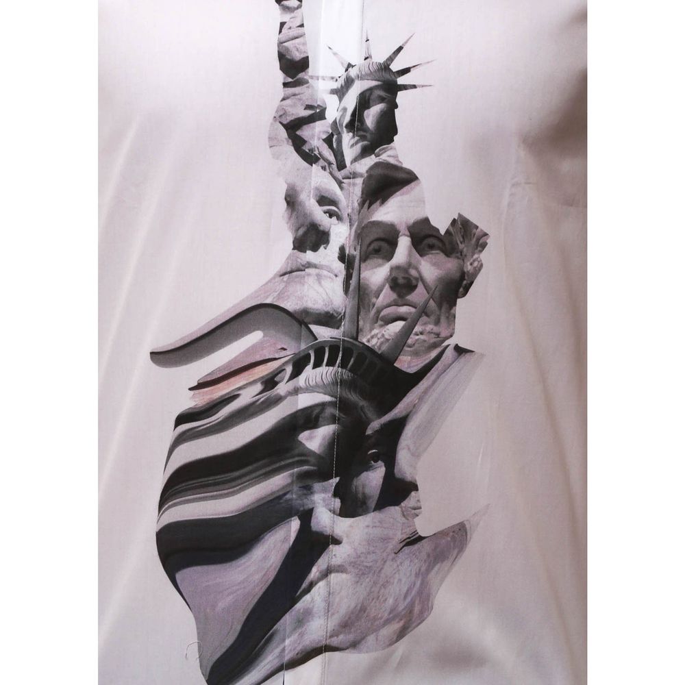 Chemise Neil Barrett en coton blanc à motifs