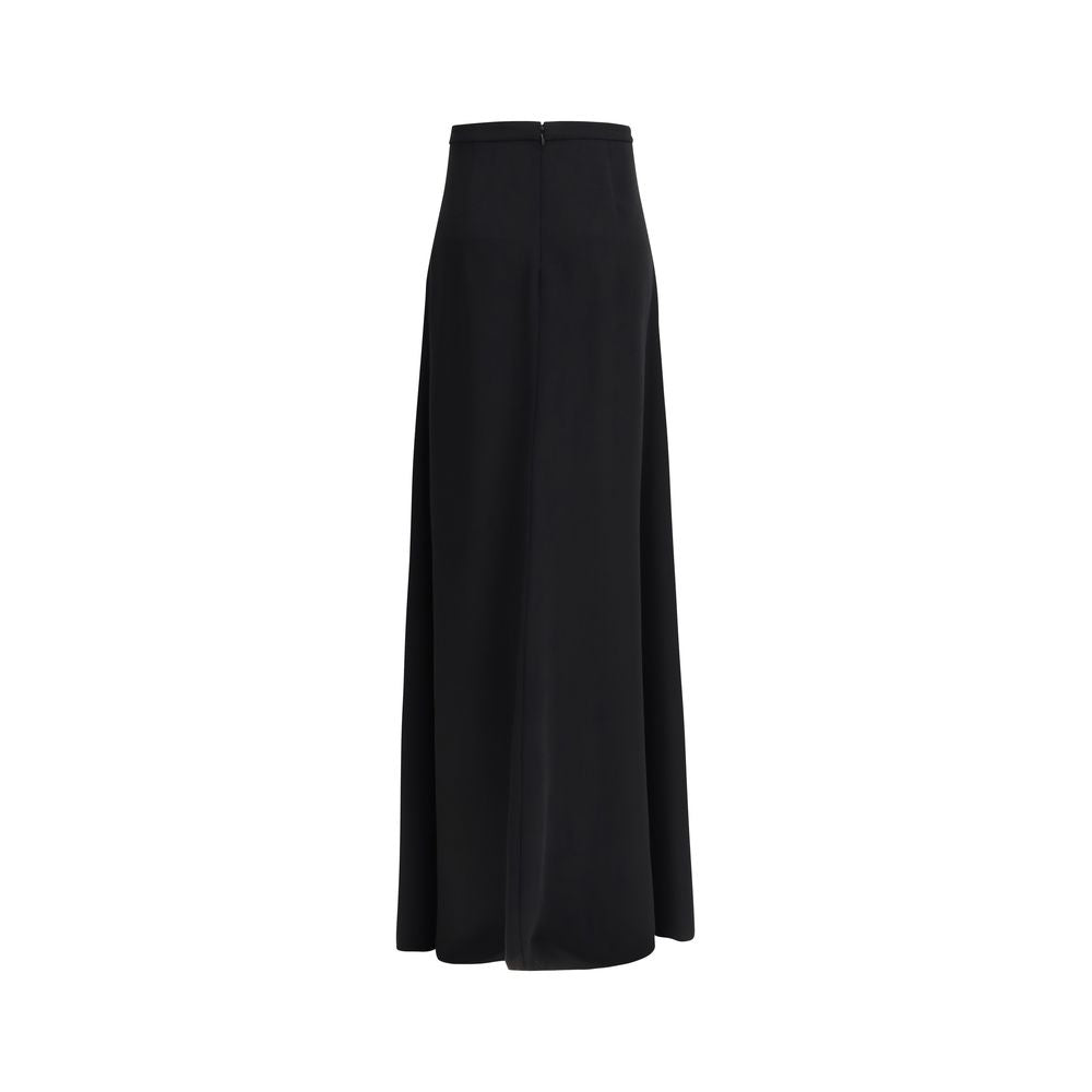Jupe longue en soie noire Valentino