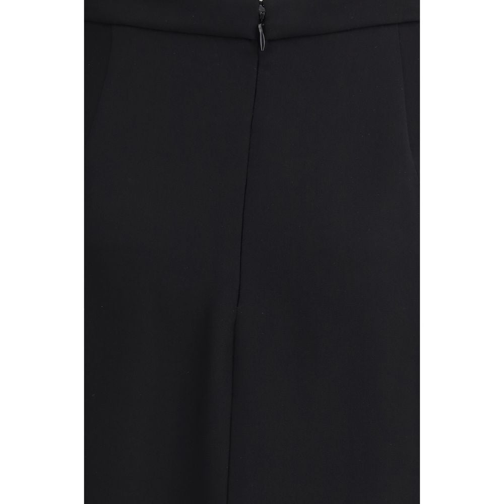Jupe longue en soie noire Valentino