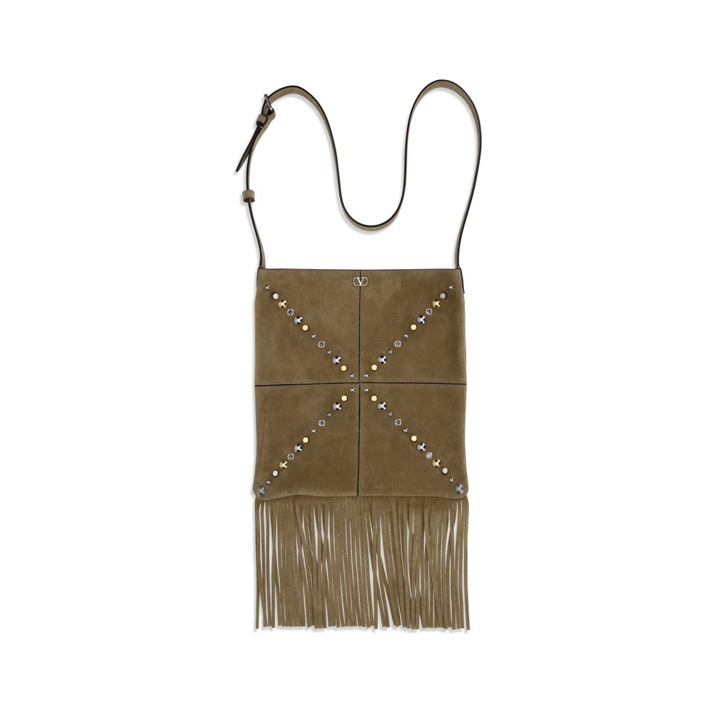 Sac porté épaule Valentino Garavani en cuir de veau beige Bos Taurus