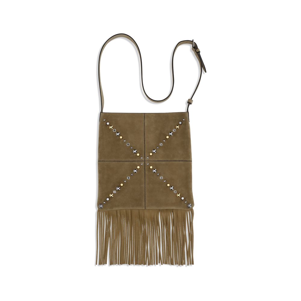 Sac porté épaule Valentino Garavani en cuir de veau beige Bos Taurus