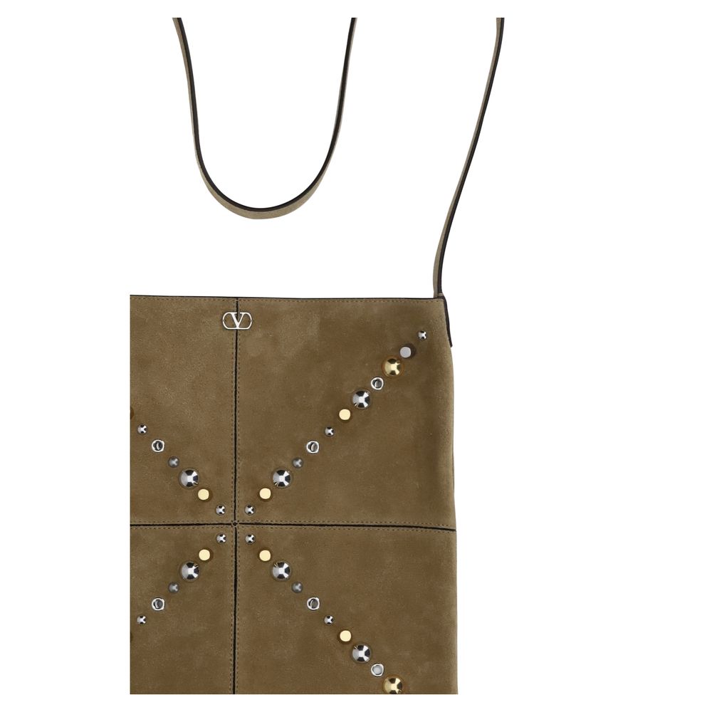 Sac porté épaule Valentino Garavani en cuir de veau beige Bos Taurus