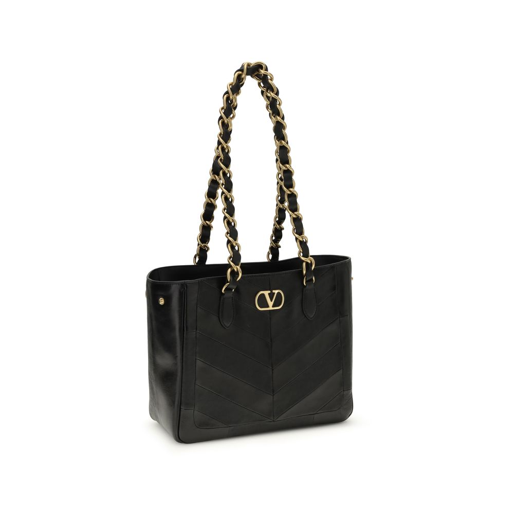 Sac porté épaule Valentino Garavani en cuir nappa noir / veau Bos Taurus