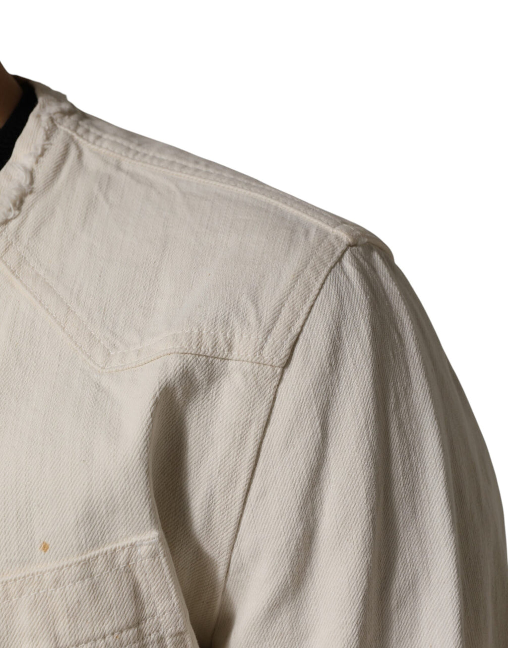 Blouson en jean Dolce & Gabbana en coton écru, entièrement zippé, pour homme