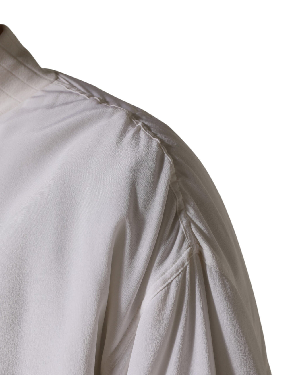Blouson aviateur Dolce & Gabbana en soie blanche avec fermeture éclair intégrale