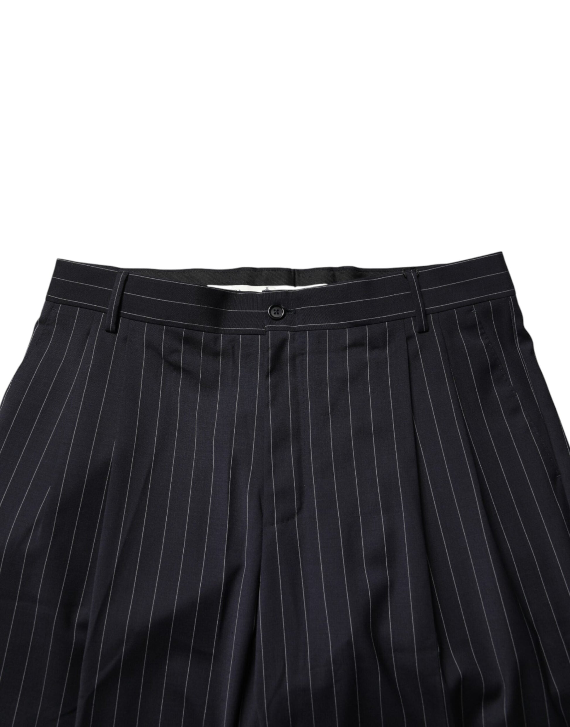 Pantalon habillé droit à rayures noires Dolce & Gabbana pour hommes