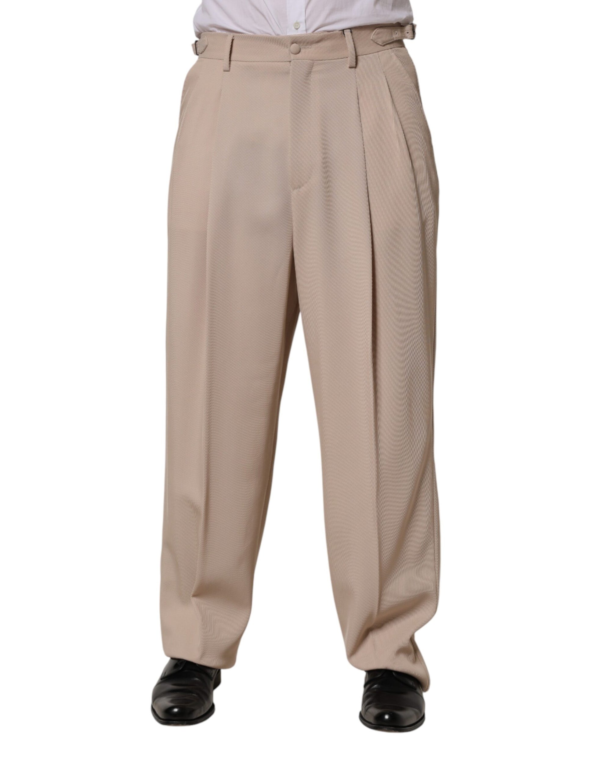 Pantalon habillé droit stretch beige Dolce & Gabbana pour homme