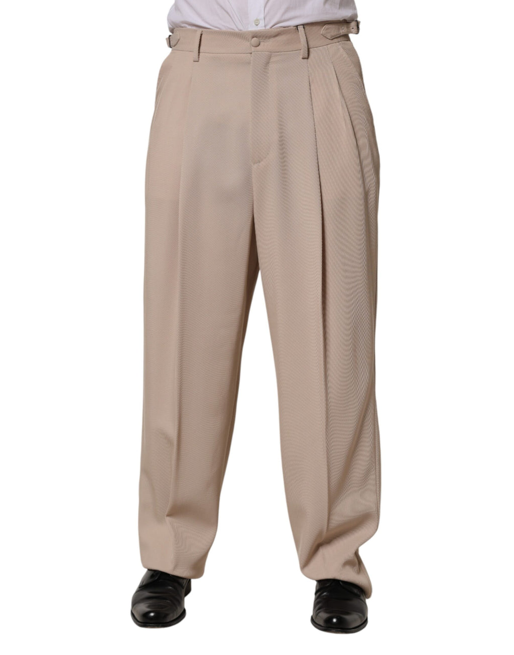 Pantalon habillé droit stretch beige Dolce & Gabbana pour homme