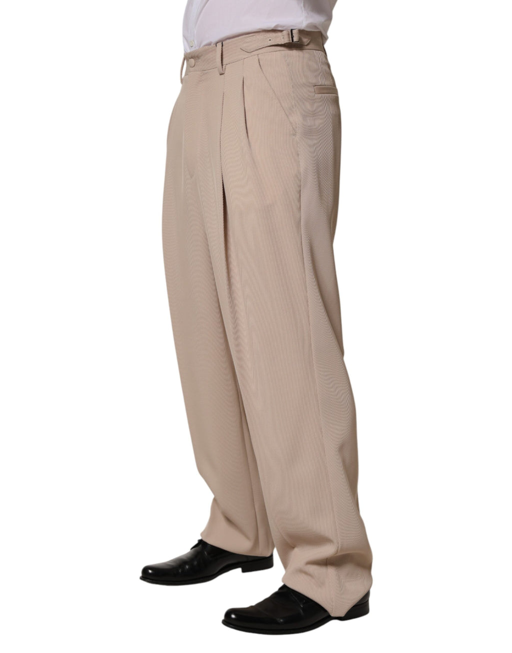 Pantalon habillé droit stretch beige Dolce & Gabbana pour homme