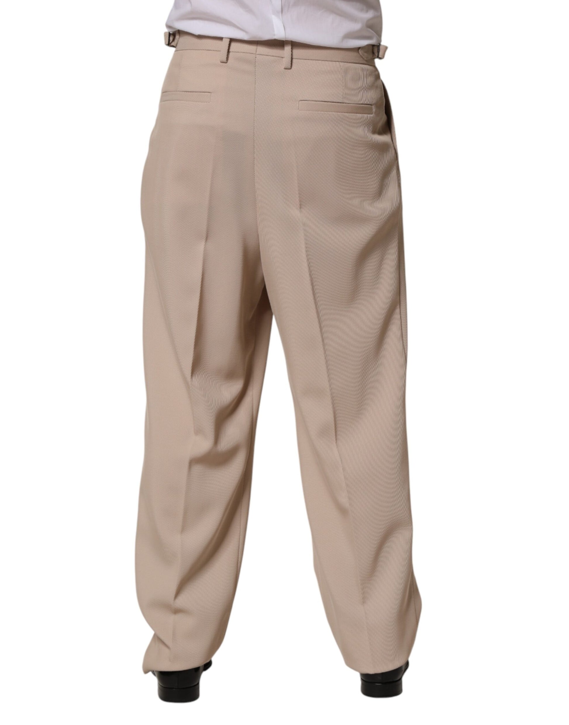 Pantalon habillé droit stretch beige Dolce & Gabbana pour homme