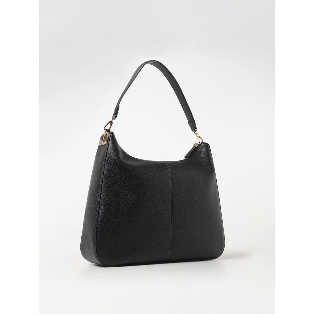 Twinset Black Leather Shoulder Bag