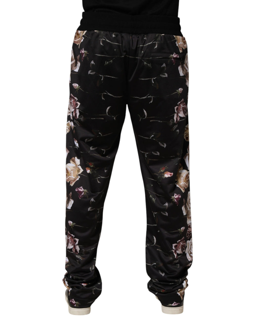 Pantalon chino droit fleuri noir Dolce & Gabbana